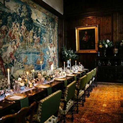 inside dining room for wedding
