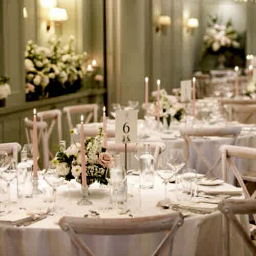 table setting in a indoor wedding event space