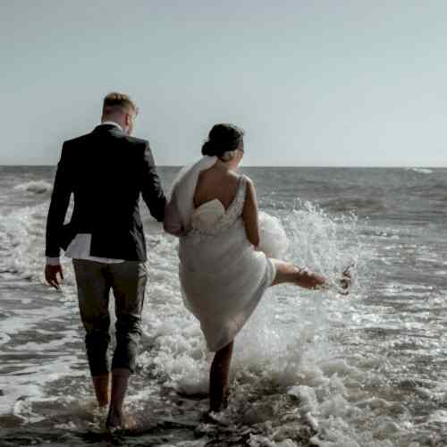 Married couple in the sea
