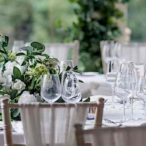 table settings for a wedding dinner