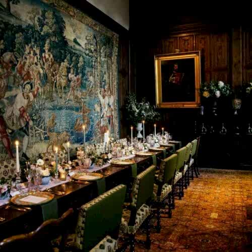 unique indoor wedding dining space