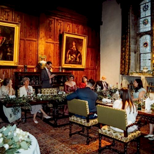 Indoor wedding dining space