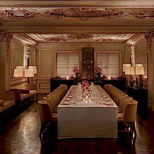 Inside wedding dining space