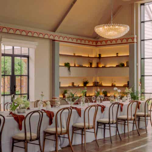 Indoor wedding dining space
