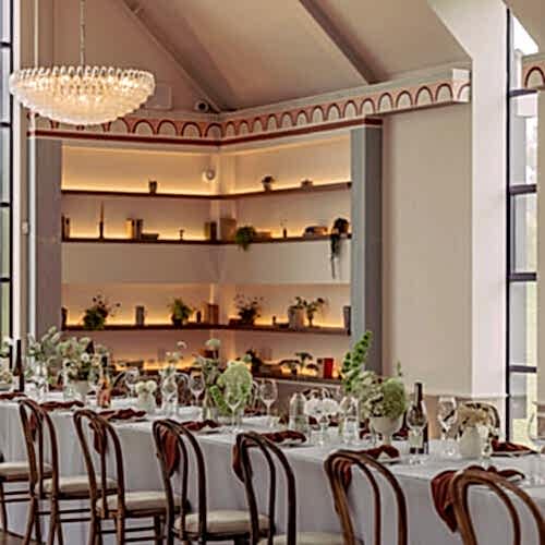 Indoor wedding dining space