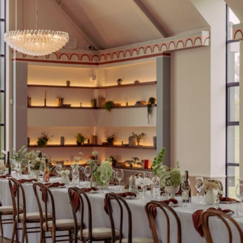 Indoor wedding dining space