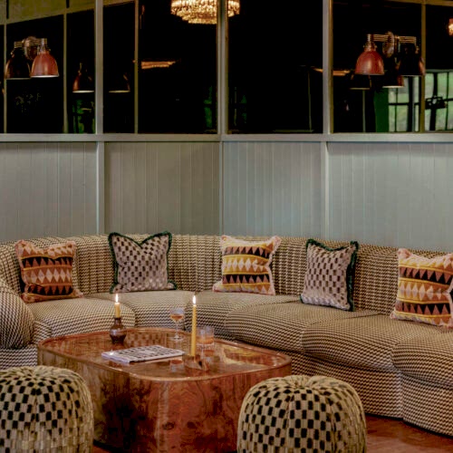 seating area in the bar area of a wedding hotel