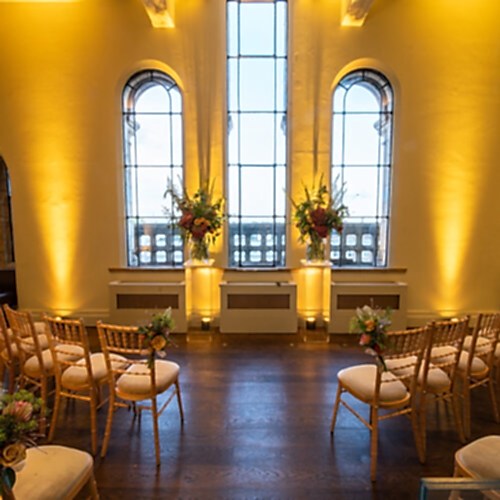 intimate indoor wedding ceremony space