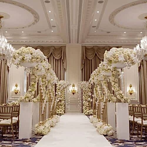 Indoor wedding ceremony event space