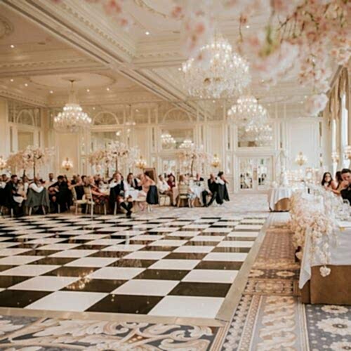 An indoor wedding event space
